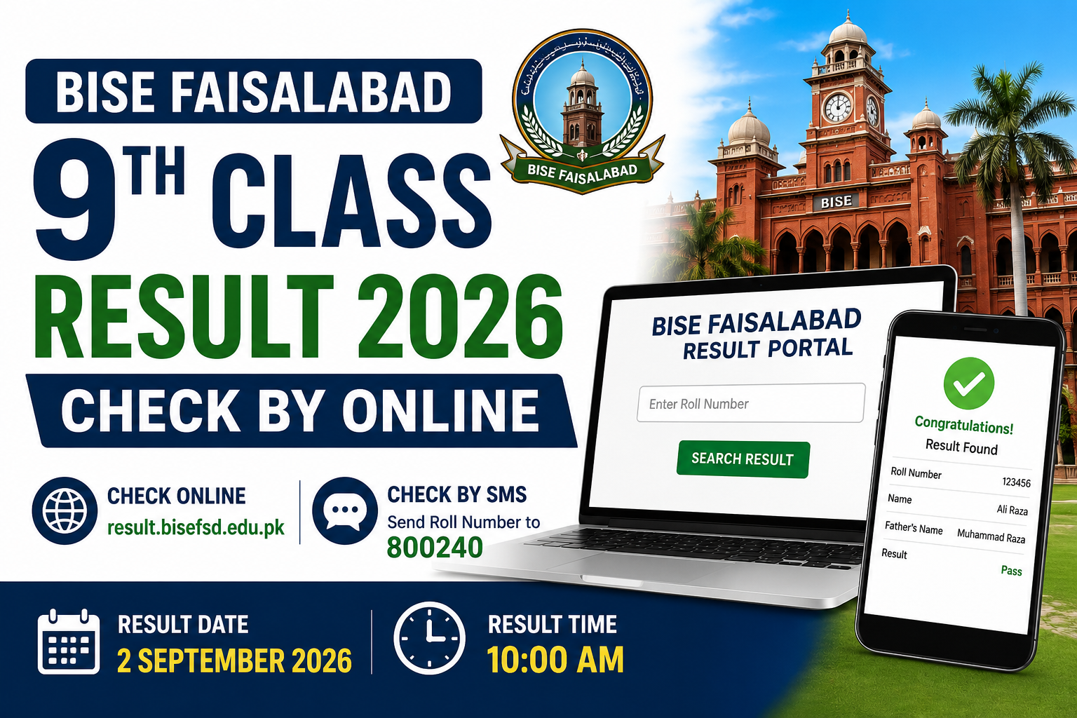 Bise Faisalabad 9th Class Result 2026 Check By Online